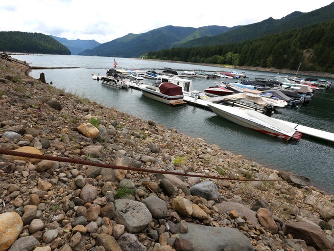 Low water levels at Detroit Lake