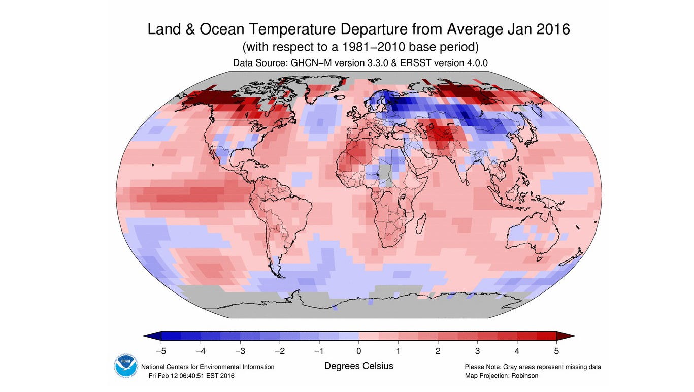 2016 kicks off with warmest January ever recorded