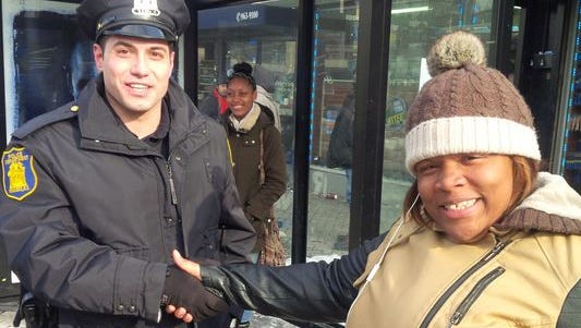In Yonkers, police are participating in a Stop & Shake initiative, greeting the community.