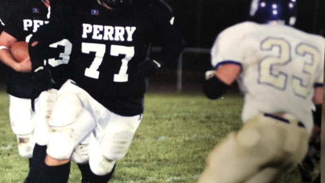 Perry's Zach Slates (77) is a member of the 2020 class for the Stark County High School Football Hall of Fame.