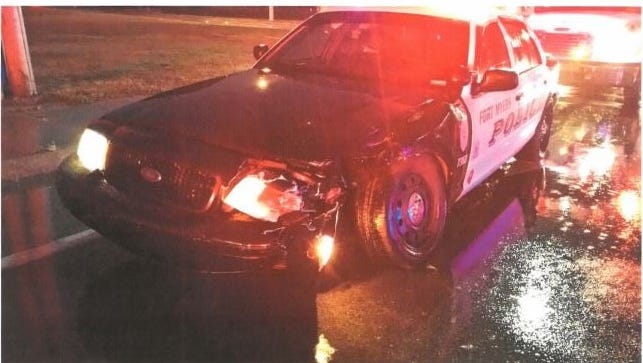 Fort Myers police Officer Gloria Camacho's car after running a red light in 2016 and causing an accident.