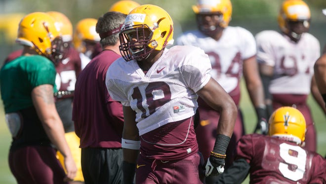 ASU safety James Johnson during Spring practice at the Kajikawa practice fields at ASU  in Tempe on Tuesday, April 8, 2014.