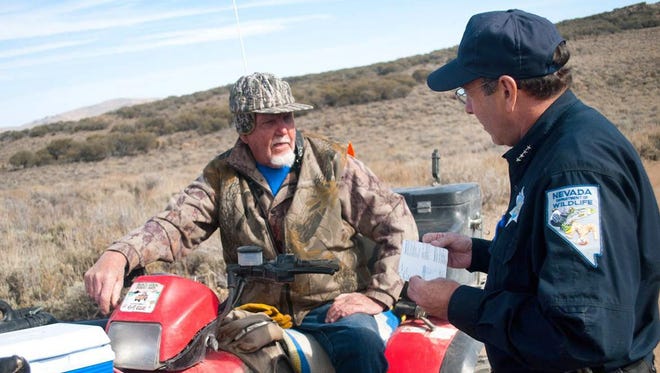 Rob Buonamici, chief game warden for the Nevada Department of Wildlife, conducts compliance checks near Gerlach.