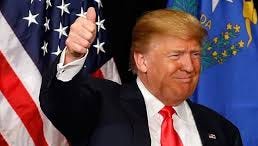 Thumb's up for Donald Trump