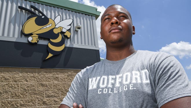 Quashon Greenlee, a rising senior at T.L. Hanna High School, committed to Wofford College. 
