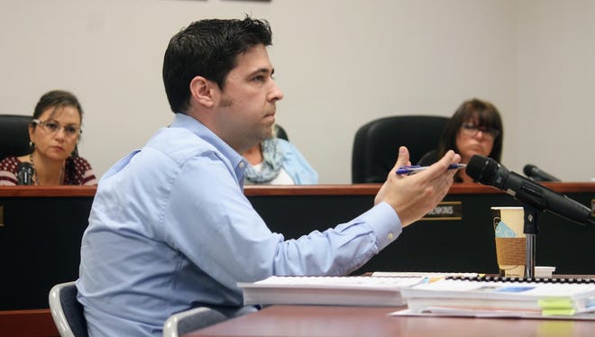 In this file photo, Otero County Finance Administrator Tim Mills reviews the 2017/2018 fiscal year budget during a work session.