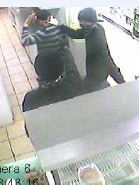 Two suspects who robbed a Leesville convenience store at gunpoint Tuesday are being sought by the Vernon Parish Sheriff's Office.
