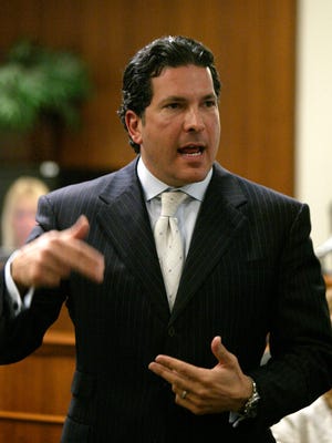 FILE - In this Monday, April 16, 2007 file photo, Defense attorney Joseph Tacopina gives his closing arguments in a trial in New Brunswick, N.J.