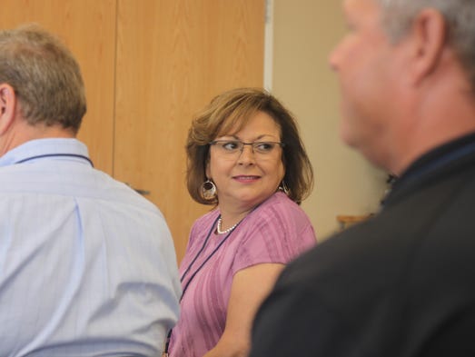 New Mexico Gov. Susana Martinez attends a presentation