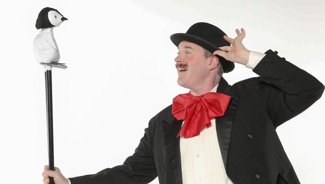 Geoff Davin as Mr. Popper in "Mr. Popper's Penguins" at Nashville Children's Theatre.
