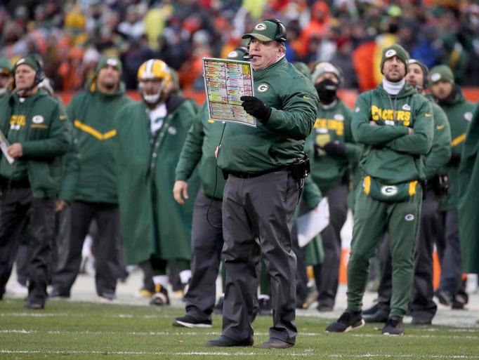 Green Bay Packers head coach Mike McCarthy calls a