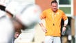 Tennessee football coach Butch Jones watches practice