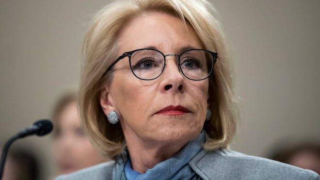 Education Secretary Betsy DeVos is pictured on Feb. 27, 2020.