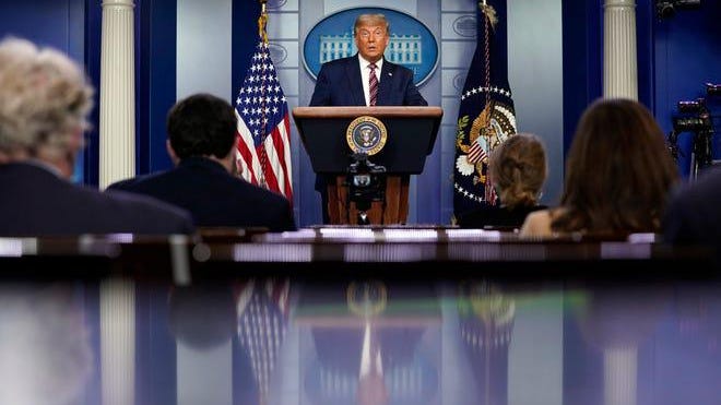 President Donald Trump speaks at the White House, Thursday, Nov. 5, 2020, in Washington.