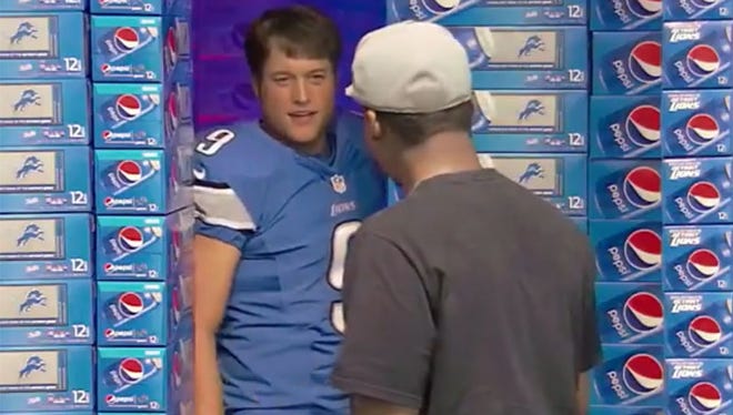 Detroit Lions quarterback Matthew Stafford in a Pepsi commercial
