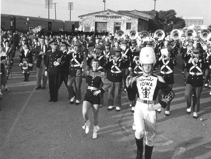 The University of Iowa marching band gets ready for