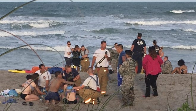 Several teens were rescued after a rip current tossed them  away from Blockhouse Beach Friday near Patrick Air Force Base.