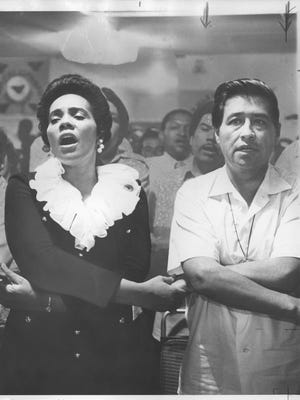 Caesar Chavez with Coretta Scott King in 1972.