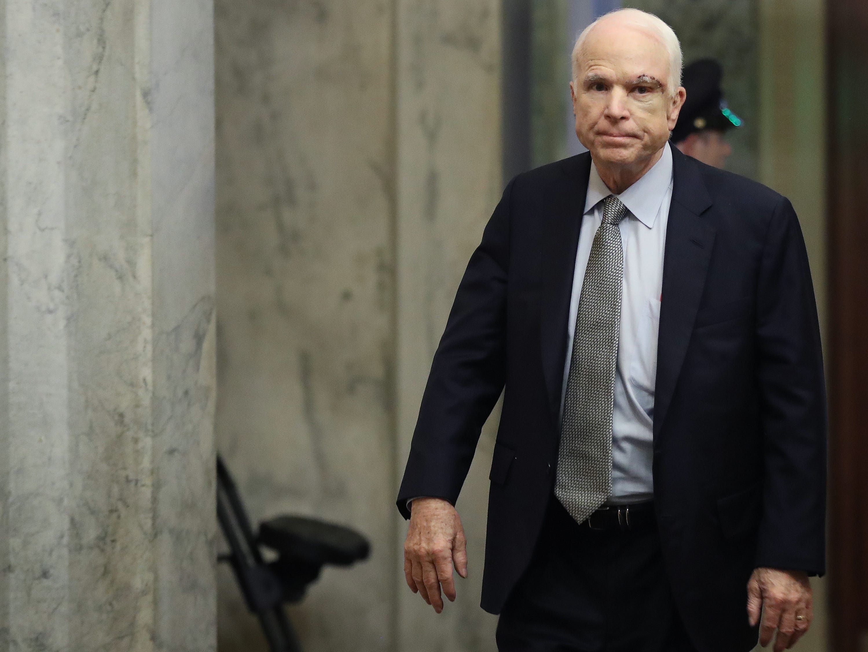 Sen. John McCain returns to the U.S. Senate on July 25, 2017.