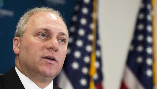 House Majority Whip Steve Scalise (R-La.) speaks during a press conference on Capitol Hill on July 28, 2015.
