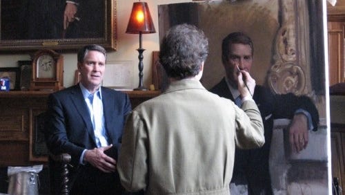 Former Senator Bill Frist poses for a portrait by Nashville painter Michael Shane Neal.