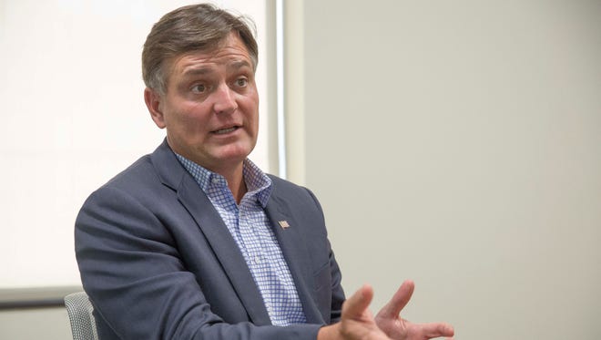 Indiana Rep. Luke Messer talks about several issues and standpoints on national issues affecting Hoosiers in this file photo from 2017. Messer is one of the Republican candidates vying to take Democratic Sen. Joe Donnelly's seat.