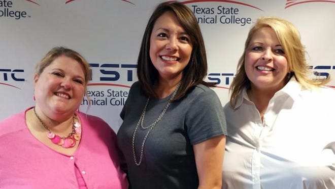 Holle England, Jennifer Ryan and Jeannette Gist received this year's Texas State Technical College Chancellor's Excellence Award.