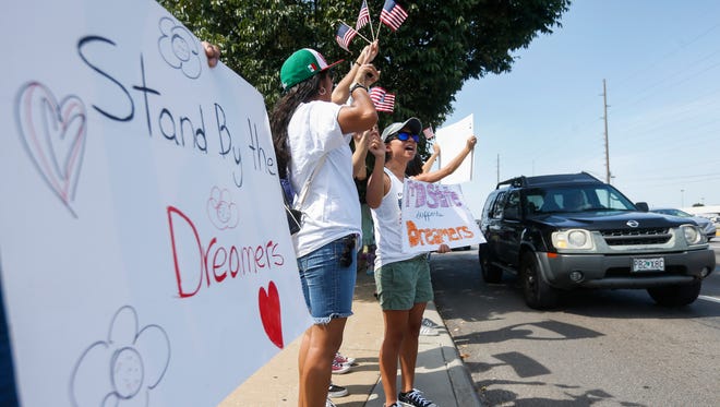 Scenes from the rally at the intersection of Battlefield and Glenstone in support of DACA, Deferred Action for Childhood Arrivals, organized by Springfield Indivisible on Saturday, Sep. 9, 2017.