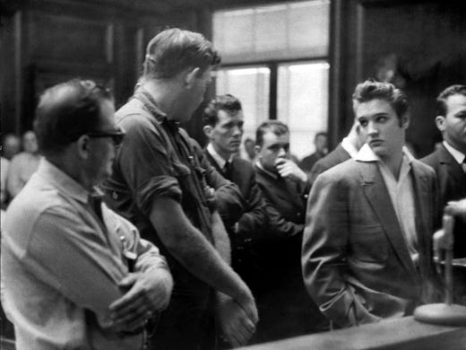 Elvis Presley in a Memphis city court Friday October