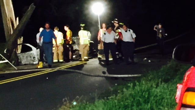 Rescue crews are on the scene of fatal crash on East Ridge Road in North Londonderry Township Friday night. A Lebanon County deputy coroner was called to the scene.