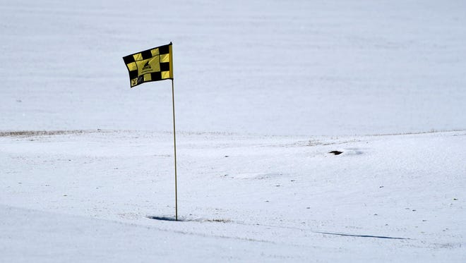 Snow blankets the Riverview Golf Course Saturday near Kirtland. The Kirtland Board of Trustees is considering a measure to annex the course.