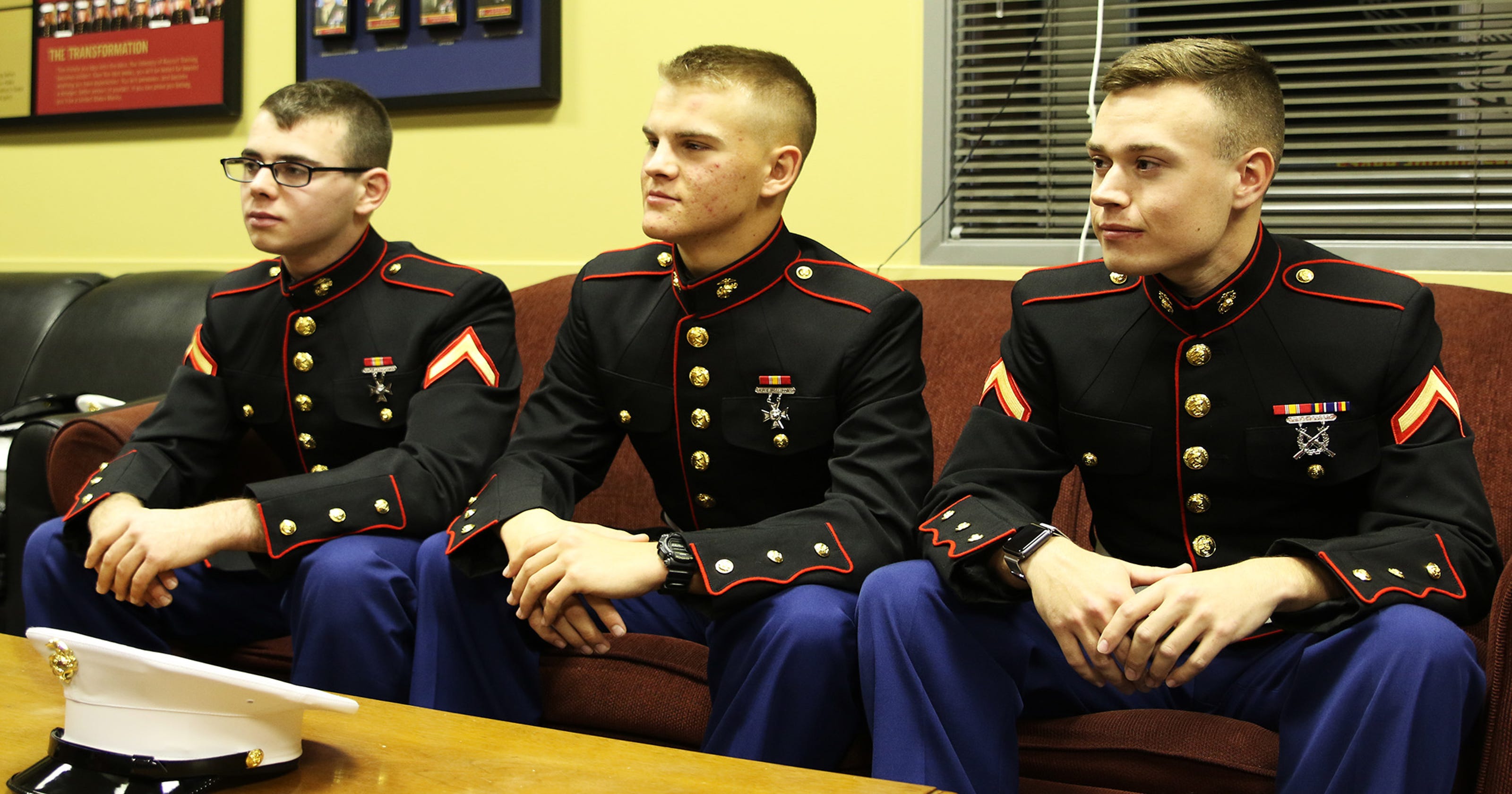 Marines in dress blues thwart suspected phone thieves