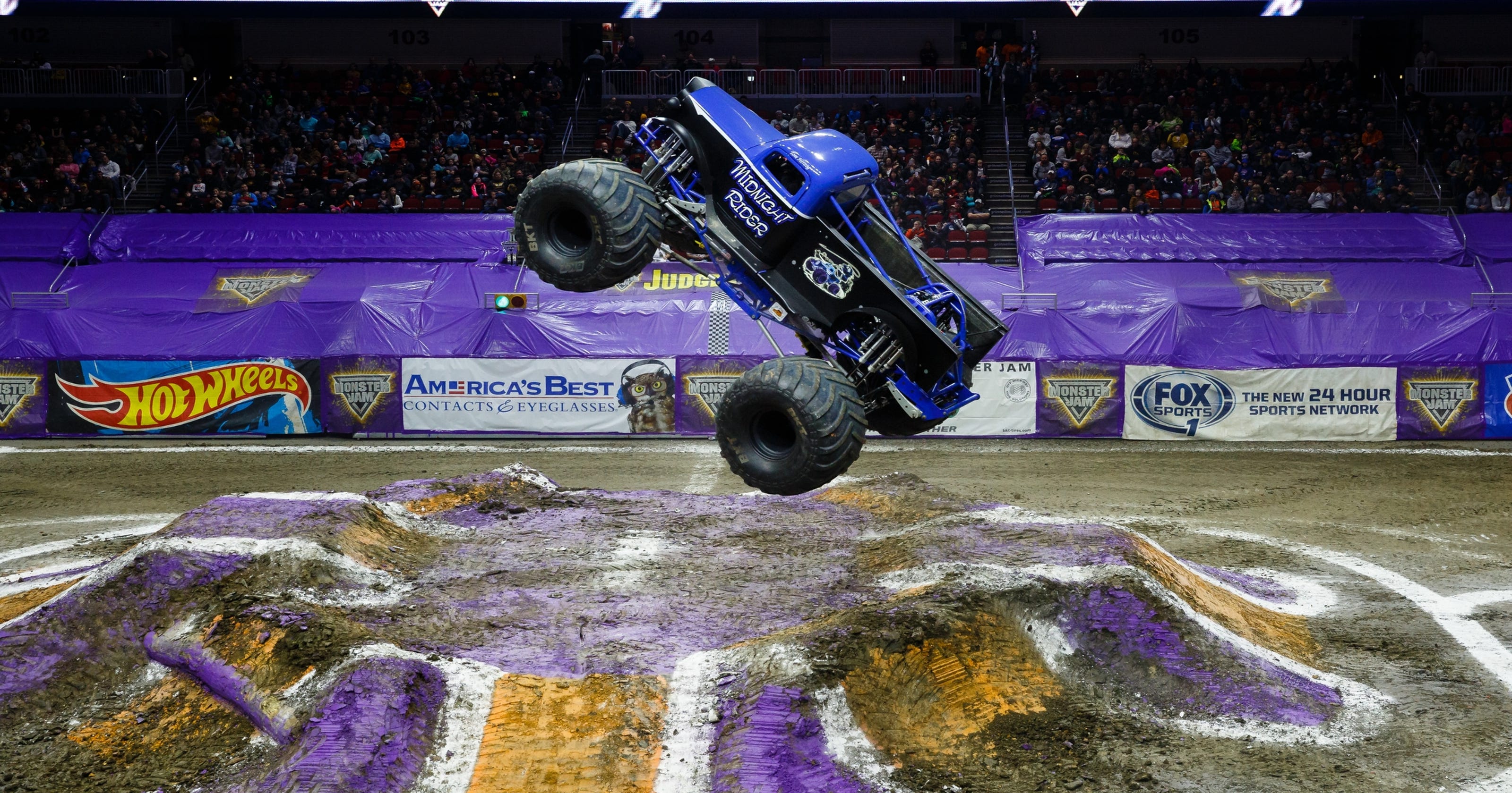 See monster trucks fly at Wells Fargo Arena