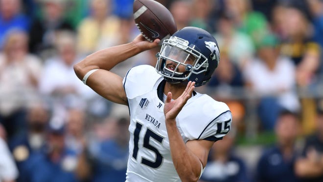 Tyler Stewart was one of three quarterbacks to play for Nevada against Notre Dame.