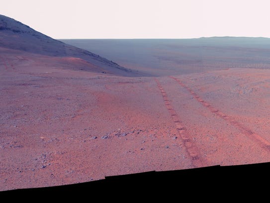 Opportunity's panoramic camera took these images during