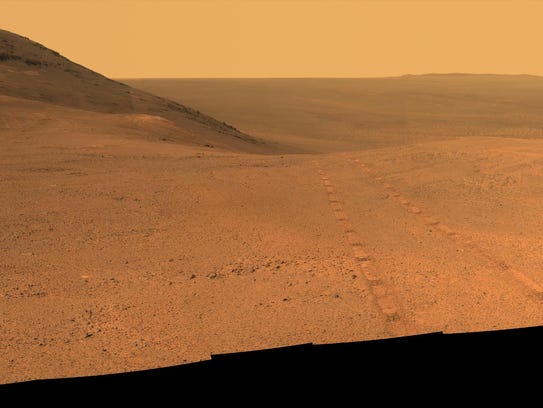 The Mars rover Opportunity took these images in June