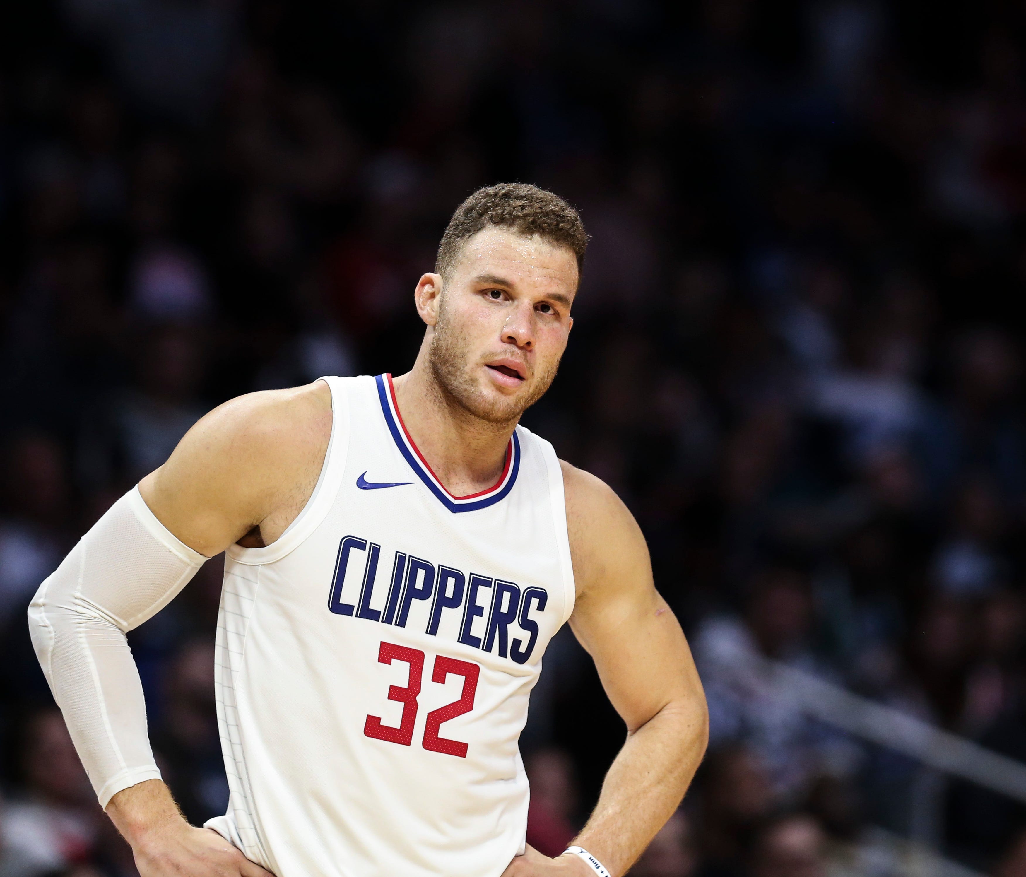 Los Angeles Clippers forward Blake Griffin in action during a game between the Los Angeles Clippers and Dallas Mavericks.