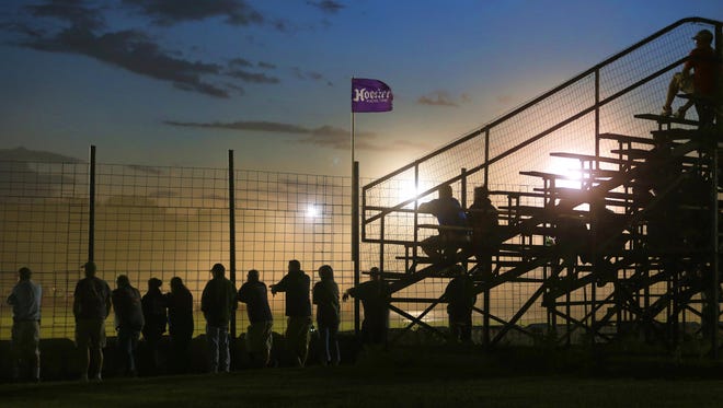 Spectators watch the races on a recent Saturday night at Canandaigua Motorsports Park.