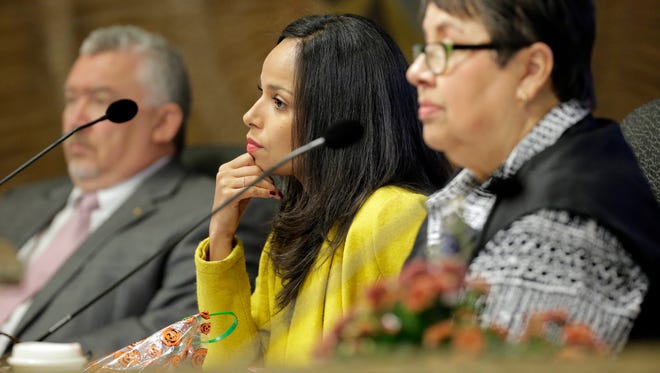 City Reps. Dr. Michiel Noe, from left, Claudia Ordaz and Lily Limón are shown.