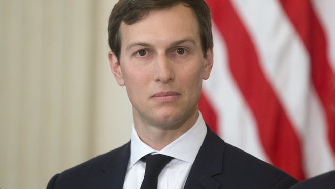 Senior adviser to President Trump, Jared Kushner attends a meeting with CEOs of manufacturing companies at the White House on F.eb. 23, 2017