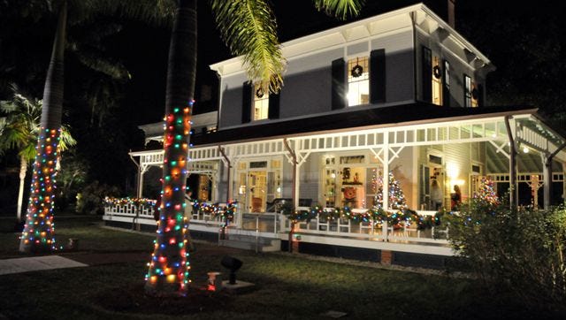 Lights adorn the Thomas A. and Mina Edison home in Fort Myers. Holiday Lights at the Edison & Ford Winter Estates continues through   Jan. 3