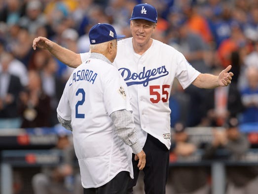 Game 6 at Dodger Stadium: Tommy Lasorda and Orel Hershiser