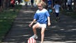 Aubrey Smith, 8, practices her ball handling skills