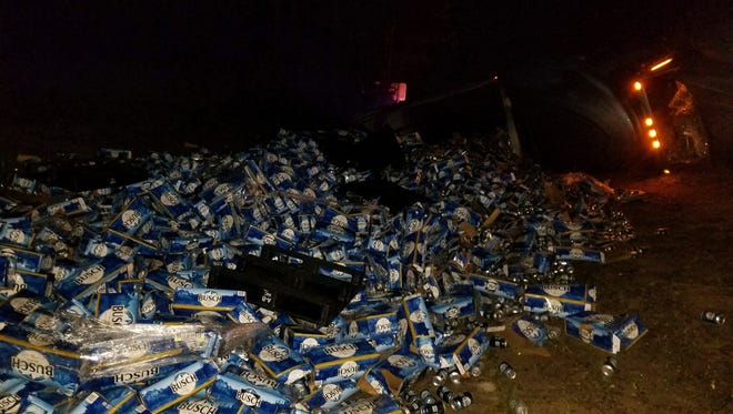 A Simpsonville man driving a tractor-trailer full of beer crashed on an interstate in Florida early Wednesday.