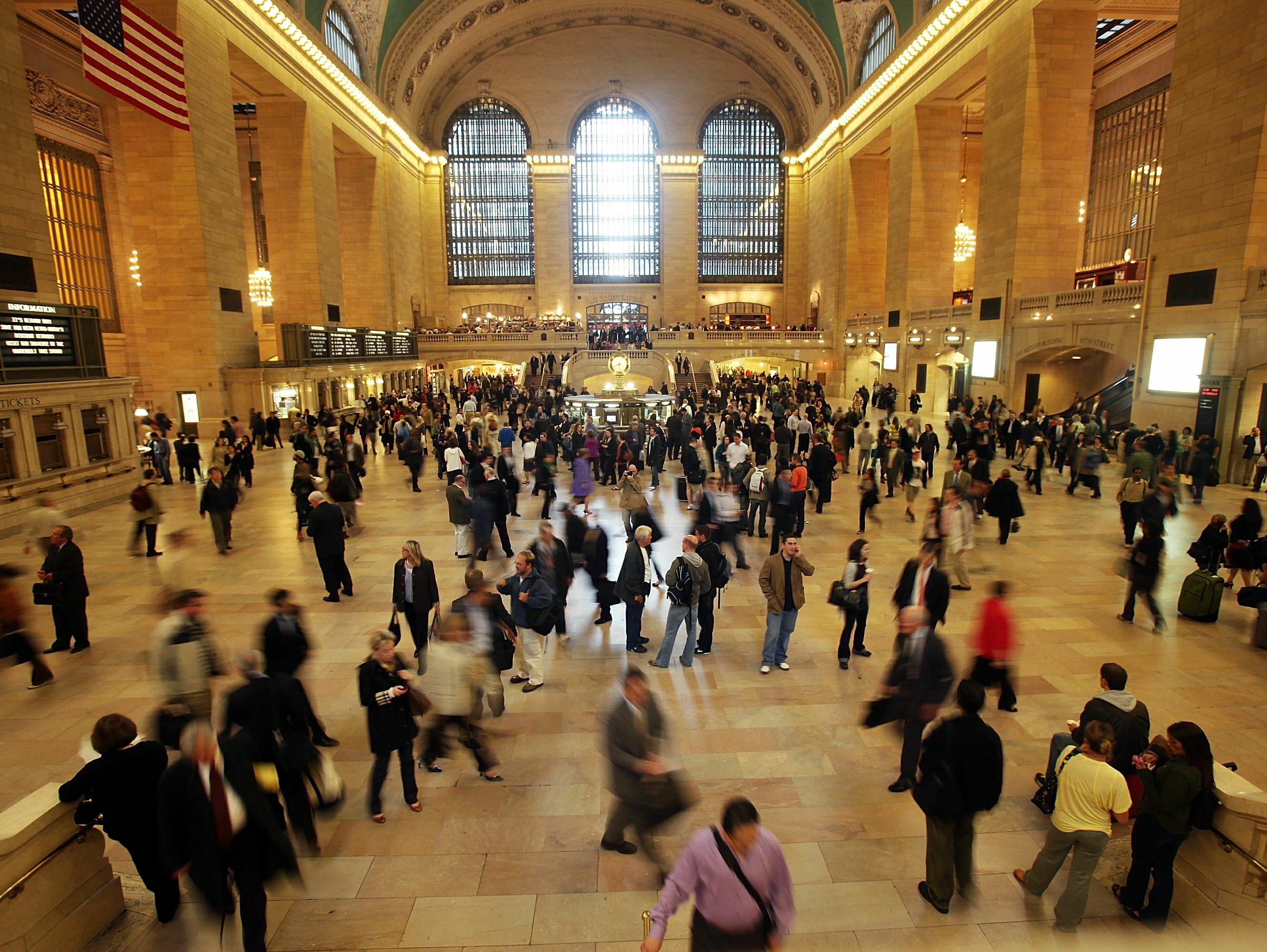 Commuters pass through Grand Central Terminal during the evening rush hour May 19, 2010 in New York City.
