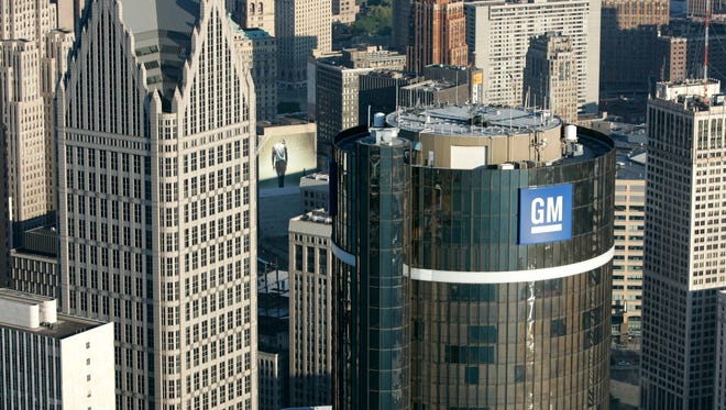 The GM world headquarters at the Renaissance Center in Detroit