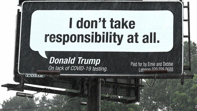 Ernie and Debbie Lehman have personally paid for advertisements on billboards around Stark County, which express their anti-Trump sentiments.