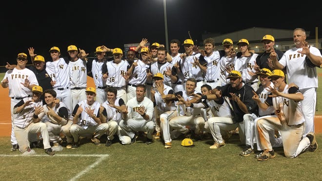 The Bishop Verot baseball team reached its sixth consecutive state Final Four with a 4-1 win over Sarasota Cardinal Mooney Tuesday in the Region 4A-3 final at Duane Swanson Field