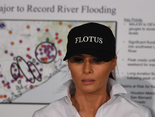First lady Melania Trump donned a FLOTUS cap during