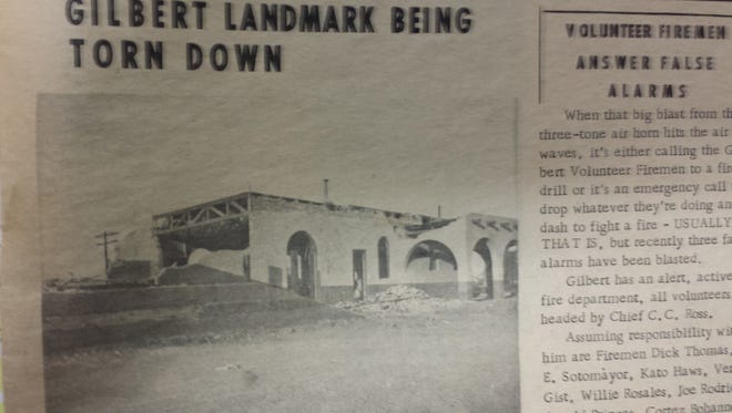 The Gilbert Roundup newspaper's Oct. 10, 1969 edition reports on the Gilbert Depot being torn down.
